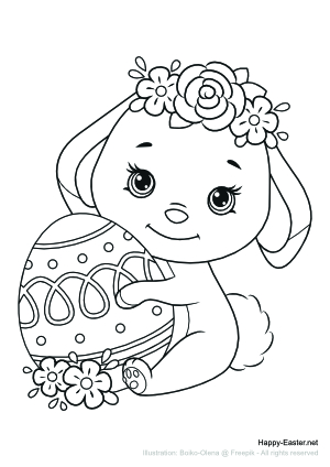Paschal Lamb wearing a Crown of Flowers (free printable coloring page)