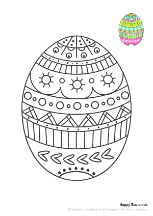 An Easter Egg to color (free printable coloring page)