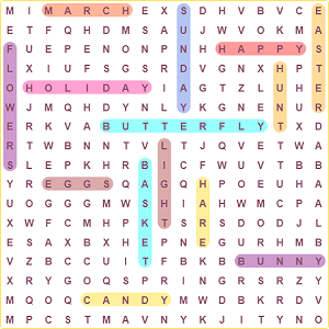 Easter Word Search (Easy Level)